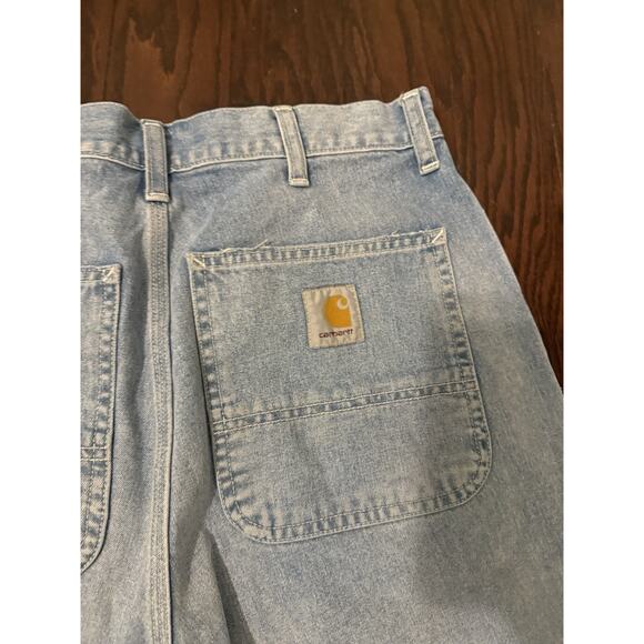 CARHARTT WIP SIMPLE PANT DENIM BLUE STONE WASHED 36/25 cut offs - Picture 4 of 10